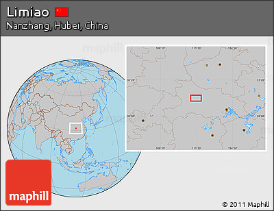 Gray Location Map of Limiao