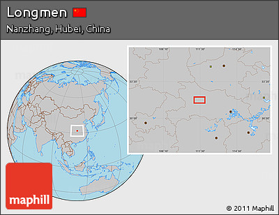 Gray Location Map of Longmen
