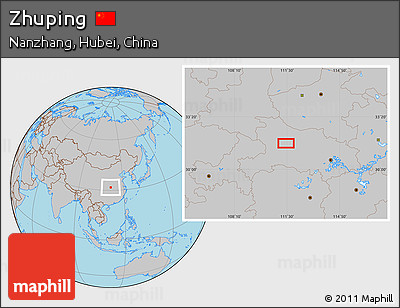Gray Location Map of Zhuping
