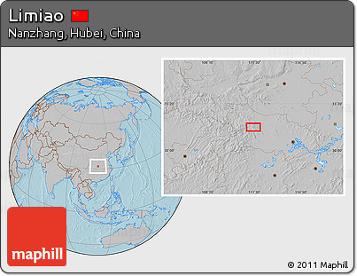 Gray Location Map of Limiao, hill shading