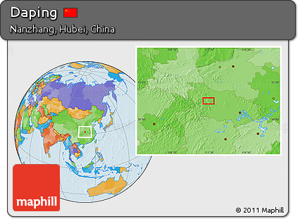 Political Location Map of Daping