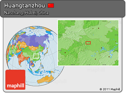 Political Location Map of Huangtanzhou
