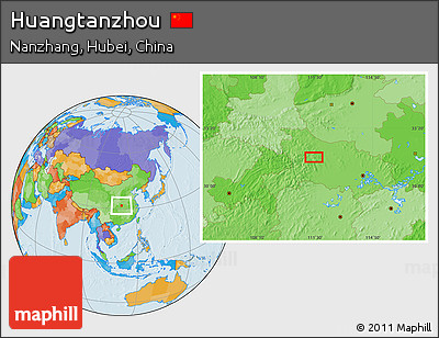 Political Location Map of Huangtanzhou