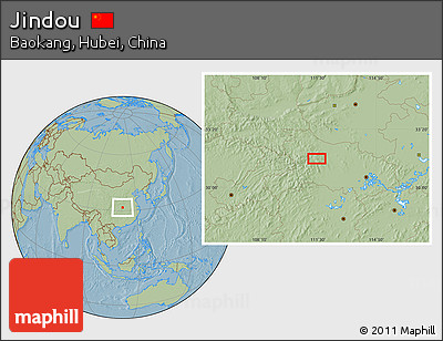 Savanna Style Location Map of Jindou, hill shading