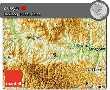 Physical Map of Zuoyu