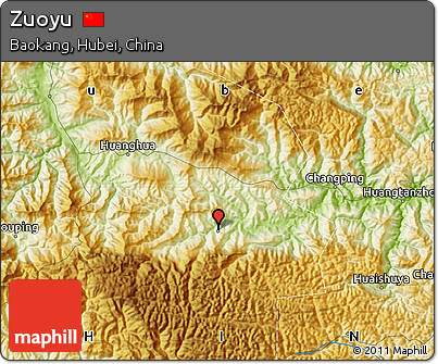 Physical Map of Zuoyu