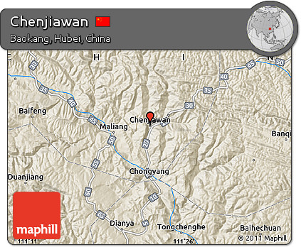 Shaded Relief Map of Chenjiawan