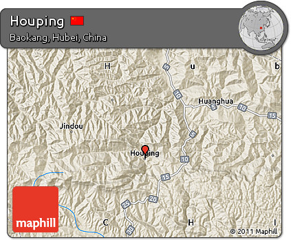 Shaded Relief Map of Houping