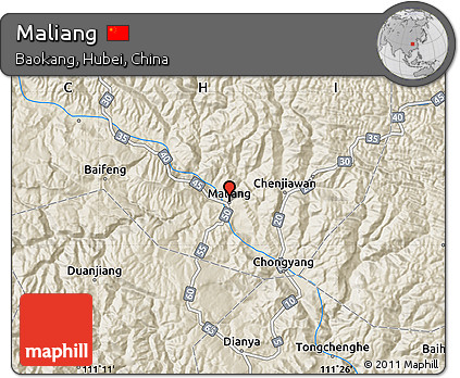 Shaded Relief Map of Maliang