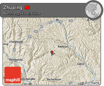 Shaded Relief Map of Zhuping