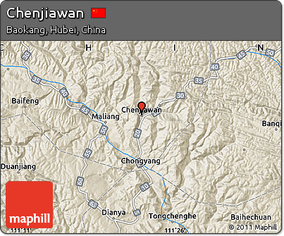 Shaded Relief Map of Chenjiawan