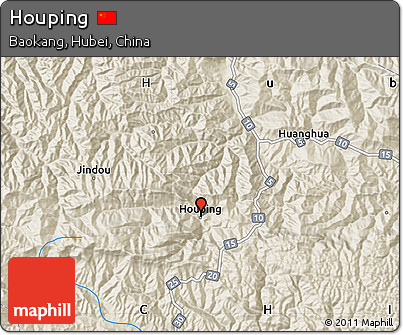 Shaded Relief Map of Houping