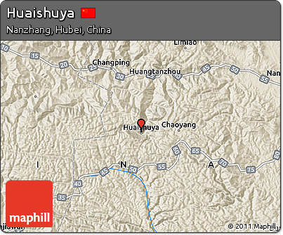 Shaded Relief Map of Huaishuya