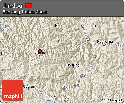 Shaded Relief Map of Jindou