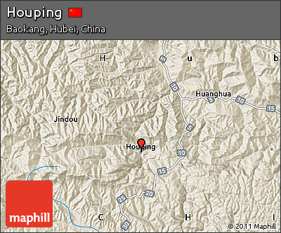 Shaded Relief Map of Houping