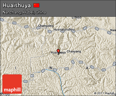 Shaded Relief Map of Huaishuya