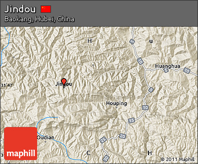 Shaded Relief Map of Jindou