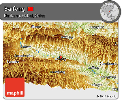 Physical Panoramic Map of Baifeng