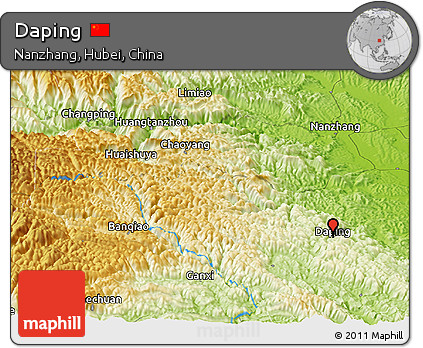 Physical Panoramic Map of Daping