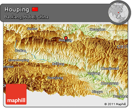 Physical Panoramic Map of Houping