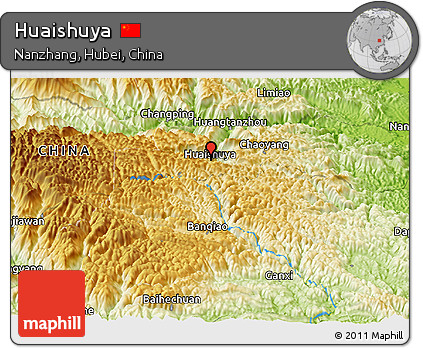 Physical Panoramic Map of Huaishuya