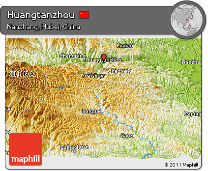 Physical Panoramic Map of Huangtanzhou
