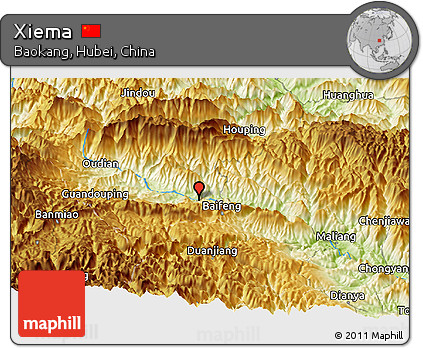 Physical Panoramic Map of Xiema
