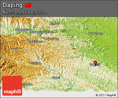 Physical Panoramic Map of Daping
