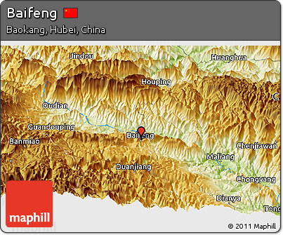 Physical Panoramic Map of Baifeng