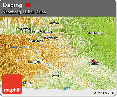 Physical Panoramic Map of Daping