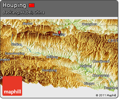 Physical Panoramic Map of Houping