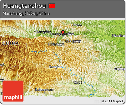 Physical Panoramic Map of Huangtanzhou