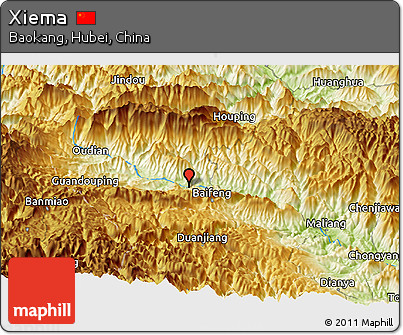 Physical Panoramic Map of Xiema