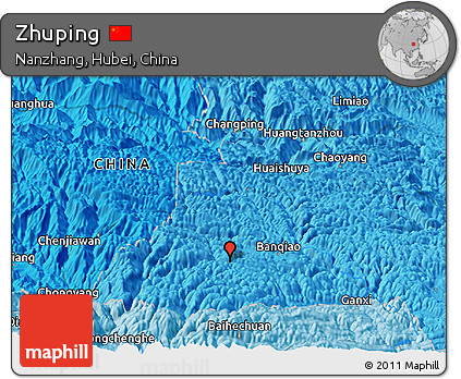 Political Panoramic Map of Zhuping