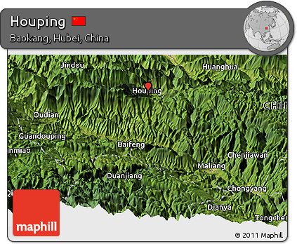 Satellite Panoramic Map of Houping