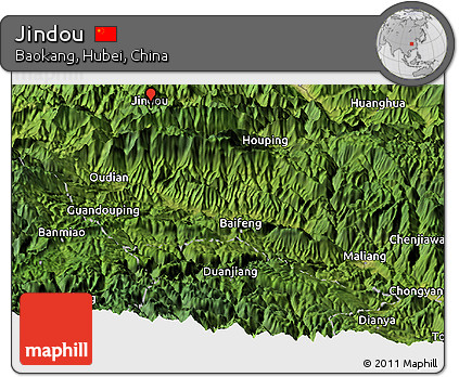 Satellite Panoramic Map of Jindou