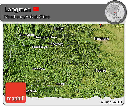 Satellite Panoramic Map of Longmen