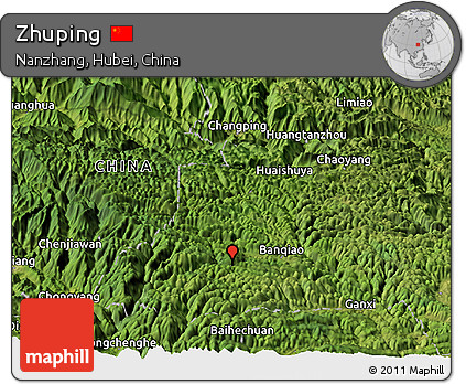 Satellite Panoramic Map of Zhuping