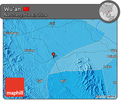 Political 3D Map of Wu'an