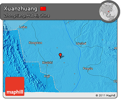 Political 3D Map of Xuanzhuang