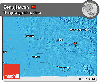 Political 3D Map of Zengjiawan