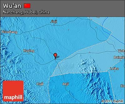 Political 3D Map of Wu'an