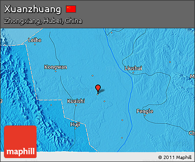Political 3D Map of Xuanzhuang