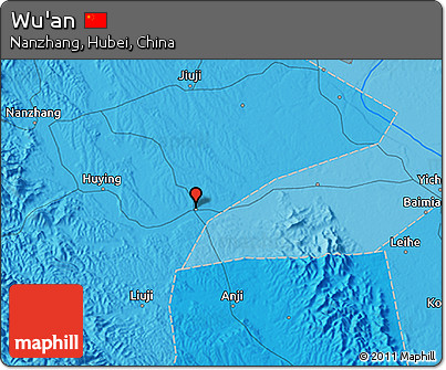 Political 3D Map of Wu'an