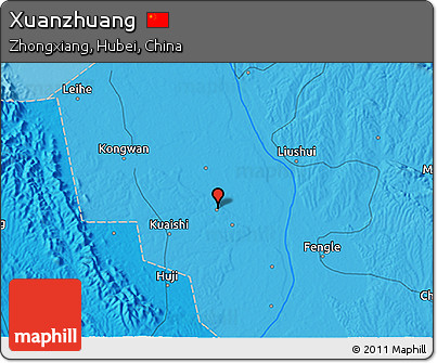 Political 3D Map of Xuanzhuang