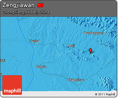 Political 3D Map of Zengjiawan