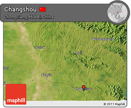 Satellite 3D Map of Changshou