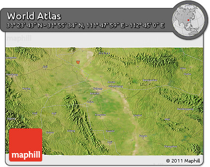 Satellite 3D Map of the Area around 31° 39' 38" N, 112° 16' 30" E