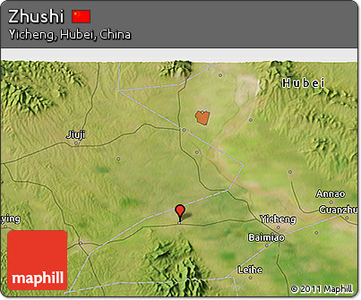 Satellite 3D Map of Zhushi