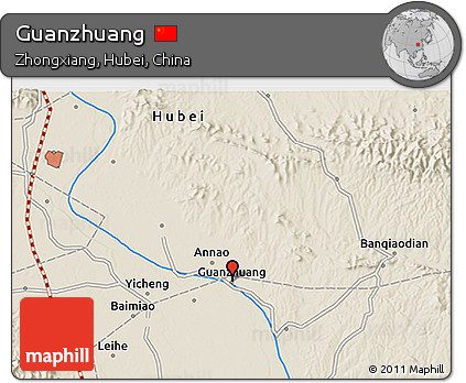 Shaded Relief 3D Map of Guanzhuang